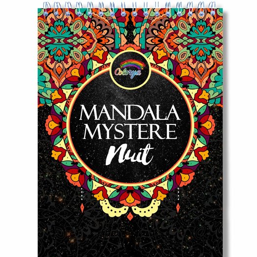 Slagschip Strippen meditatie Colorya kleurboek v. volwassenen Mysterie Mandala Nachteditie by number A4  spiraalgebonden - CreaPoint