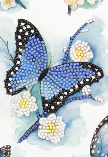 Crystal Art Blue Butterfly, 10x15cm Card Diamond Painting Kit