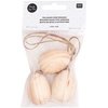 Houten ei 3 stuks om op te hangen M 3,4 x4,3 cm