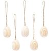 Houten ei 5 stuks om op te hangen S 1,9x3cm