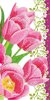 Crystal Card kit diamond painting Pink Tulips 11 x 22 cm
