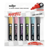 DARWI Marbel set 6 markers 4mm pastel