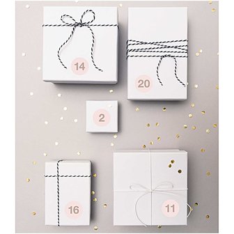 Paper Poetry Adventskalender stickers Poederroze 24st.