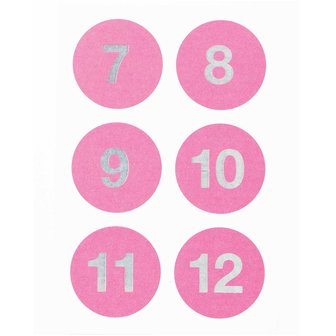 Paper Poetry Adventskalender stickers Donker roze 24st.