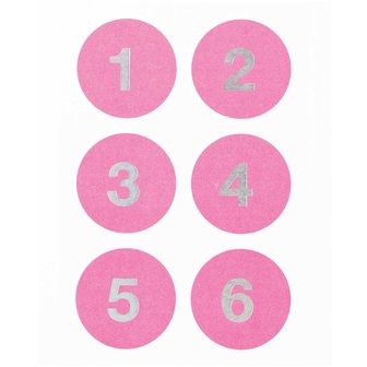 Paper Poetry Adventskalender stickers Donker roze 24st.