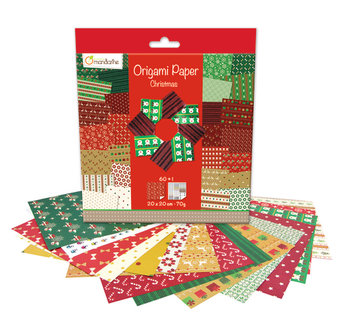 Origami papier  Christmas , 60 vel 70g 20 x 20 cm - met motief