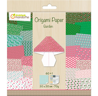 Origami papier Garden, 60 vel 70g 20 x 20 cm - met motief OP=OP