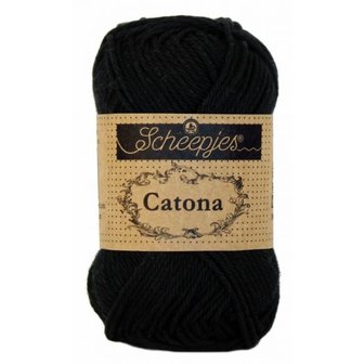 Haakgaren 110 JET BLACK Scheepjes Catona 50 gram