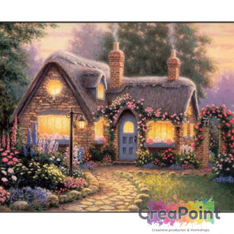 Full 5D Diamond Painting huis cottage met tuin 4 50 x 40 cm