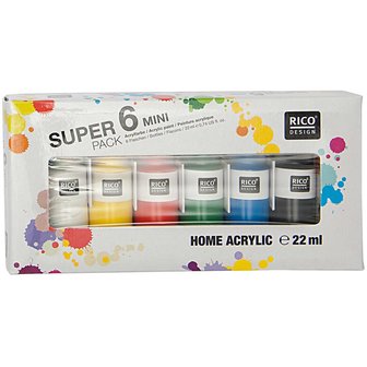 Acrylverf set van 6 SUPER6 PACK MINI HOME ACRYLIC