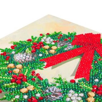 Giant Christmas Crystal Art Card Kit diamond painting Festive Wreath Kerst Krans 29 x 21 cm
