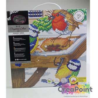 Crystal Art kit Hungry Birds (full) 30 x 30 cm