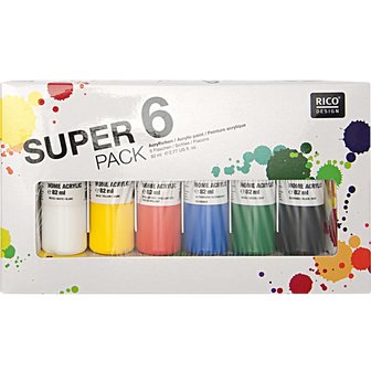 Acrylverf set van 6 SUPER6 PACK HOME ACRYLIC A 82ML