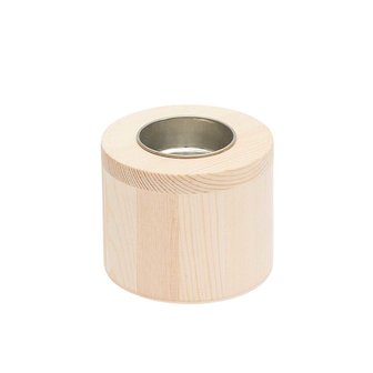 Kaarsenhouder hout rond 6 X 7,5 cm. FSC 100%