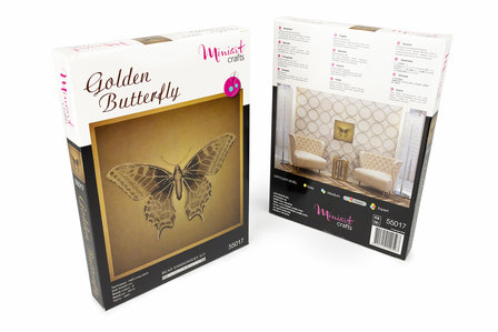 Miniart Crafts Golden Butterfly 40 x 40 cm borduren met kralen