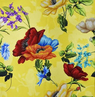 Miniart Crafts Yellow Bouquet 40 x 40 cm borduren met kralen