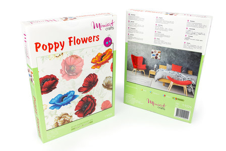 Miniart Crafts Poppy Flowers 40 x 40 cm borduren met kralen