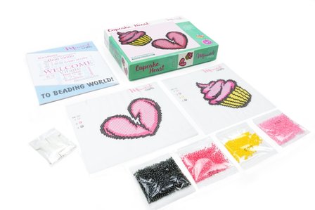 Miniart Crafts - Cupcake Heart - borduren met kralen