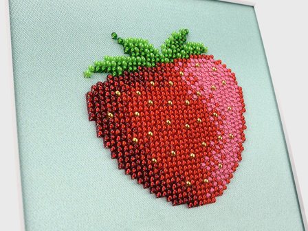 Miniart Crafts Strawberry 12 x 12 cm borduren met kralen
