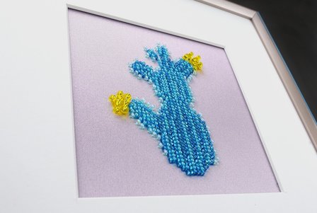 Miniart Crafts Blue Cactus 12 x 12 cm borduren met kralen