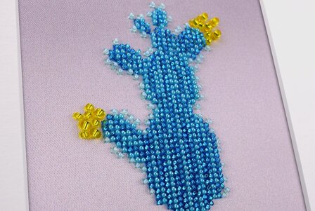 Miniart Crafts Blue Cactus 12 x 12 cm borduren met kralen