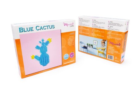 Miniart Crafts Blue Cactus 12 x 12 cm borduren met kralen