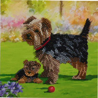 Crystal Card kit diamond painting Dogs 18 x 18 cm
