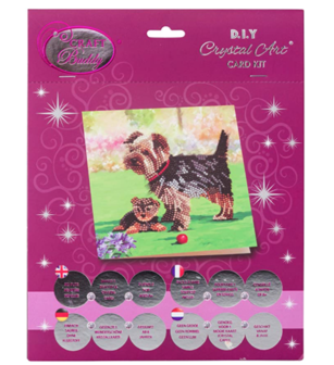 Crystal Card kit diamond painting Dogs 18 x 18 cm