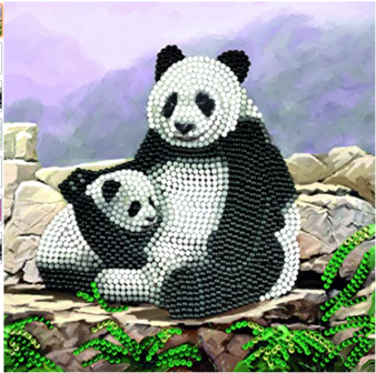 Crystal Card kit diamond painting Panda 18 x 18 cm