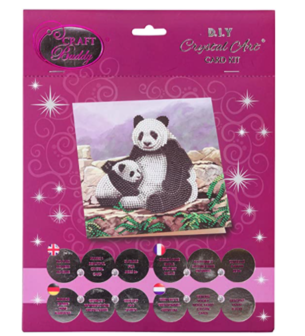 Crystal Card kit diamond painting Panda 18 x 18 cm