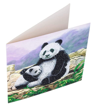 Crystal Card kit diamond painting Panda 18 x 18 cm