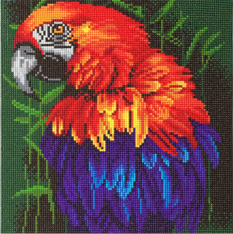 Crystal Art kit Tropical Bird Papegaai (full) 30 x 30 cm