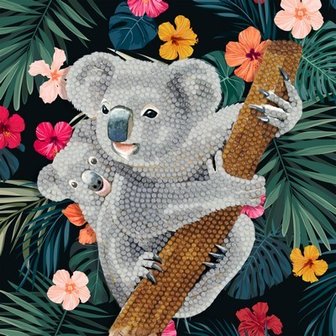 Crystal Card kit diamond painting Koala baby 18 x 18 cm