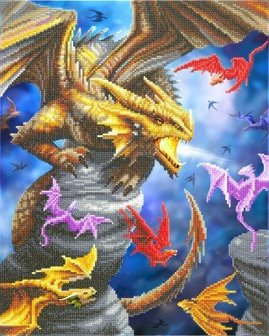 Crystal Art kit &reg; Anne Stokes Dragon Clan 40 x 50 cm partial diamond painting