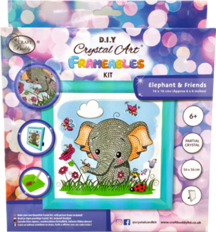 Crystal Art kit Kinder Frame Cozy Owls Partial 16 x 16 cm.