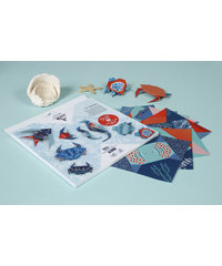 Origami papier Zeedieren , set met 3 maten 60 vel 70g - met motief