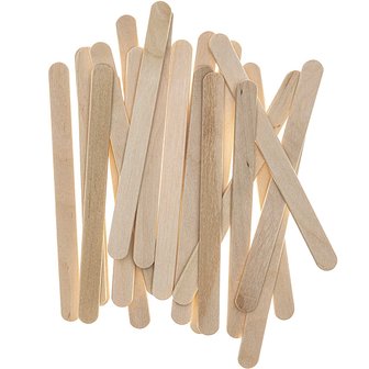 RICO DESIGN HOUTEN IJSLOLLYSTOKJES NATUREL 11.5CM 70 STUKS