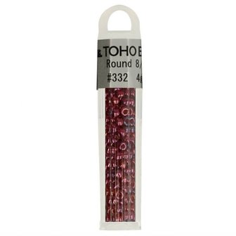 TH8-0332 TOHO GLASKRALEN ROND 8-0 ROZE ROOD PAARS