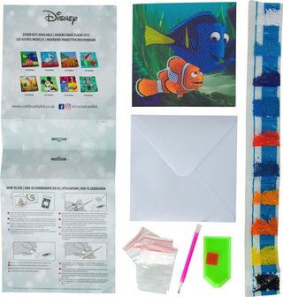 Crystal Card kit &nbsp;Disney Dory and Marlin diamond painting &nbsp;18 x 18 cm.