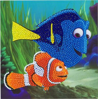 Crystal Card kit &nbsp;Disney Dory and Marlin diamond painting &nbsp;18 x 18 cm.