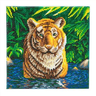 Crystal Art kit Tiger Pool (full) 30 x 30 cm