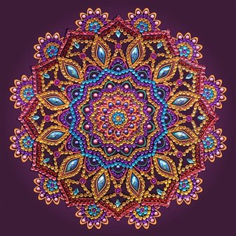 Crystal Card kit diamond painting Purple Mandala 18 x 18 cm