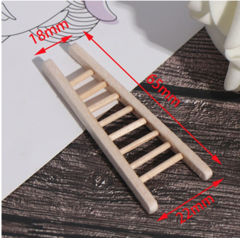 Ladder voor poppen hout 65mm