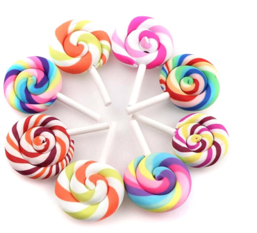 Lolly voor poppen polymeerklei multicolor 45mm