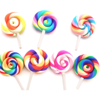 Lolly voor poppen polymeerklei multicolor 45mm