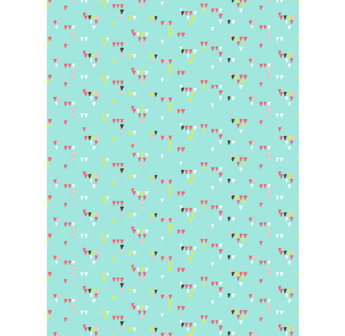 Decopatch papier Turquoise driehoek retrodesign