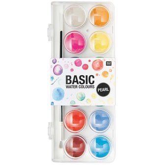 BASIC PEARL WATER COLOUR 12  KLEUREN PARELMOER 