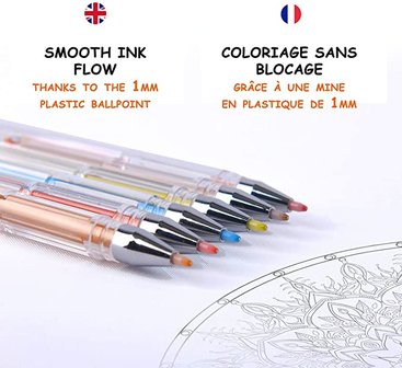 Colorya Etui met 36 gelpennen glitter metallic pennenset