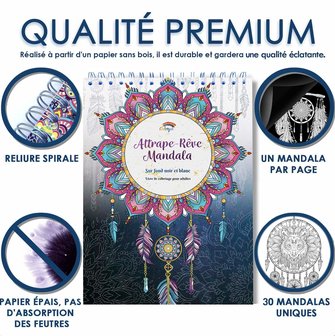Colorya kleurboek v. volwassenen Dromenvangers Mandala-stijl A4 spiraalgebonden
