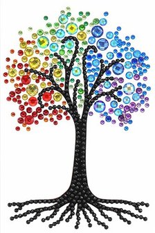 Crystal Card kit diamond painting Rainbow Tree 10 x 15 cm (partial)